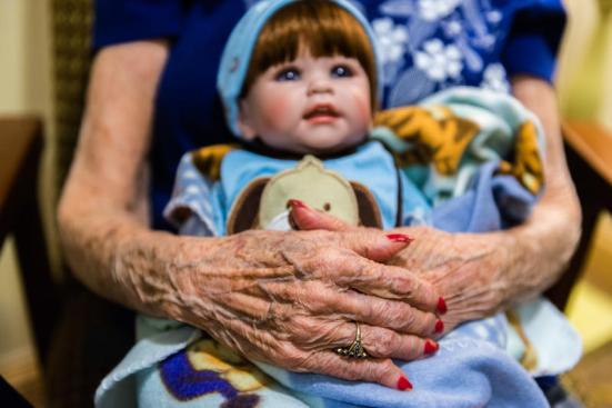 Alzheimer's care doll therapy